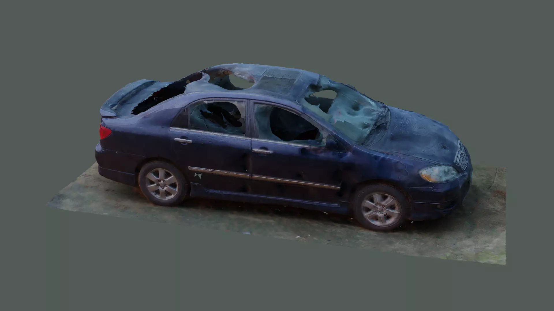 Damaged Car Photoscan Free 3D model_0