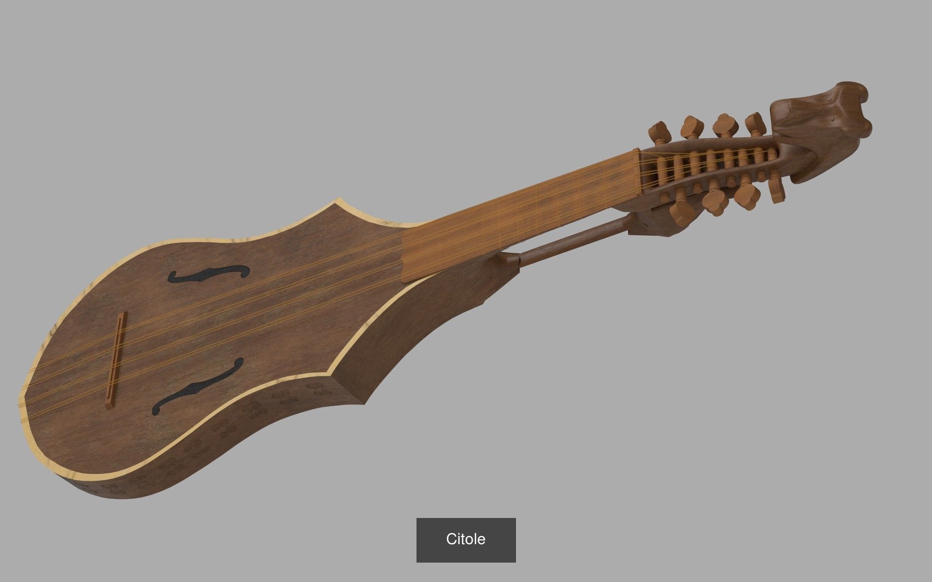 Ancient plucked instruments 3D Model Collection_5