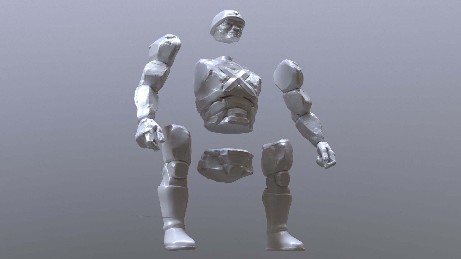 Rock Soldier  TMNT 1987 TV series 3D print model_4