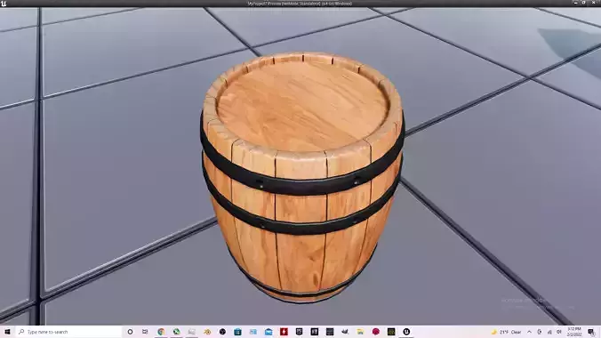 barrel wooden on computer screen