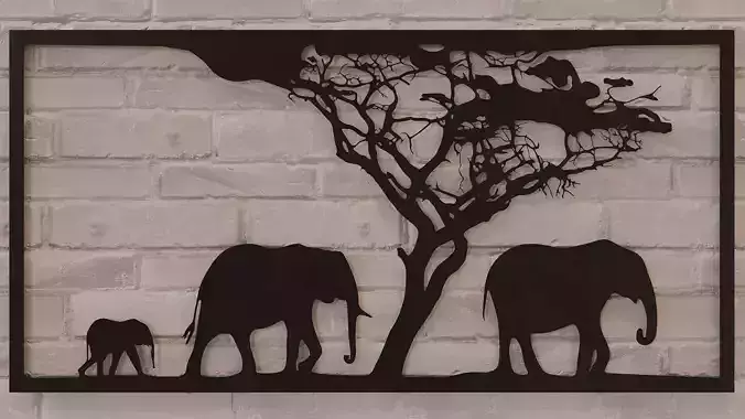 Metal Wall Art Elephant