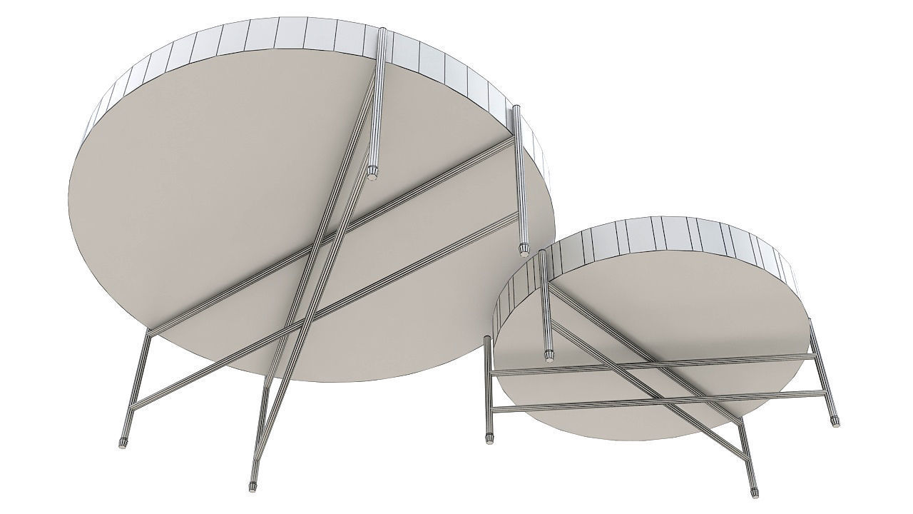 Wooden table golden legs 3D model_7