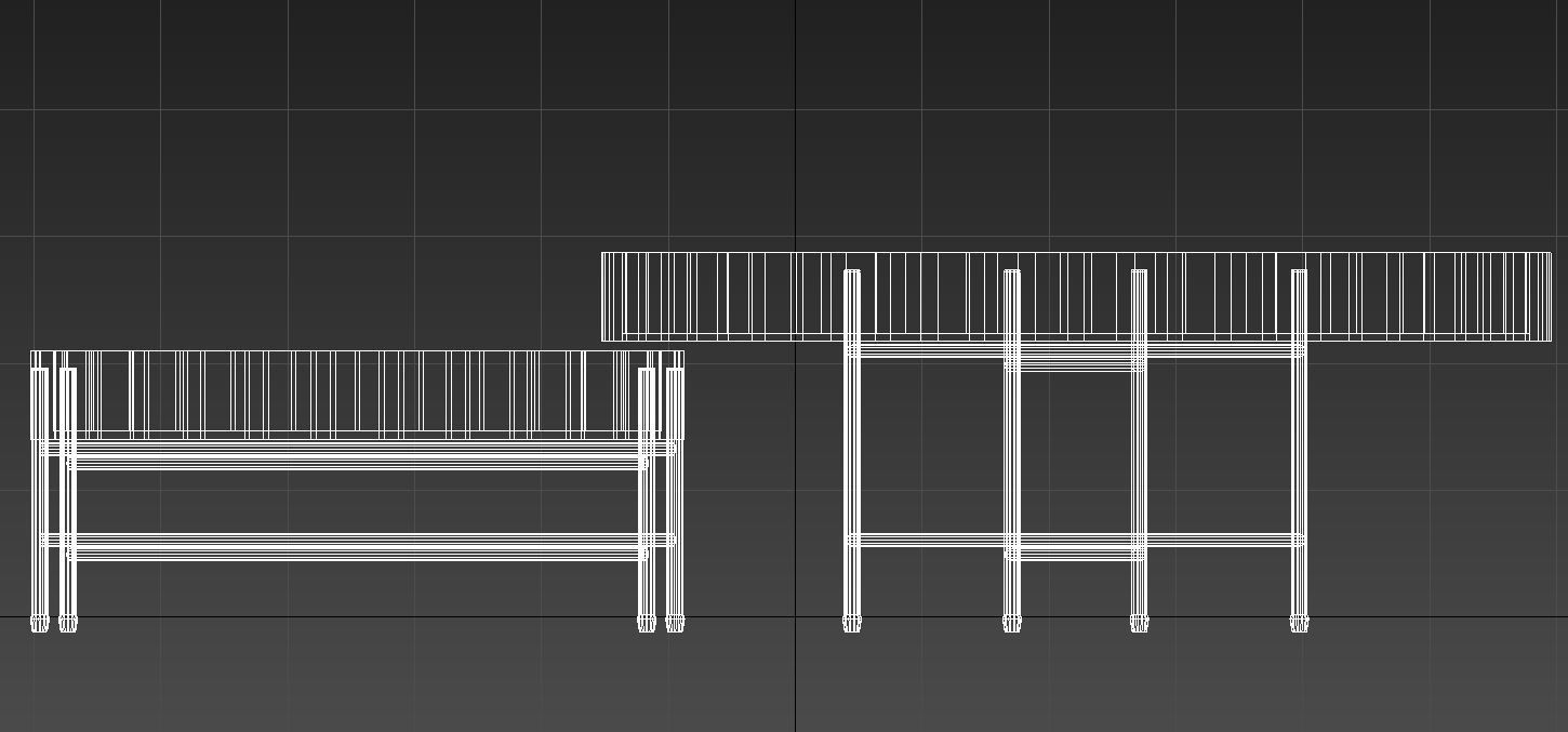 Wooden table golden legs 3D model_10