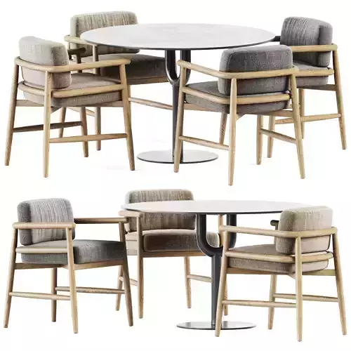 Piper Pedestal Table by DesignByThem and Teresina Armchair 