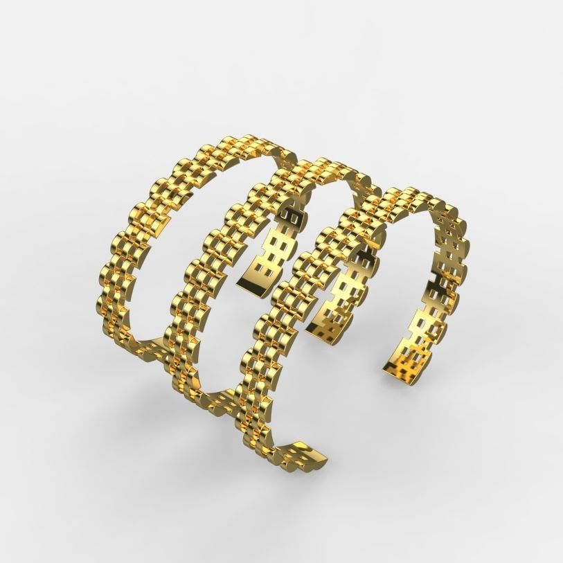 Fashion Bracelet Cuff Band 3d Print Model 3D print model_4