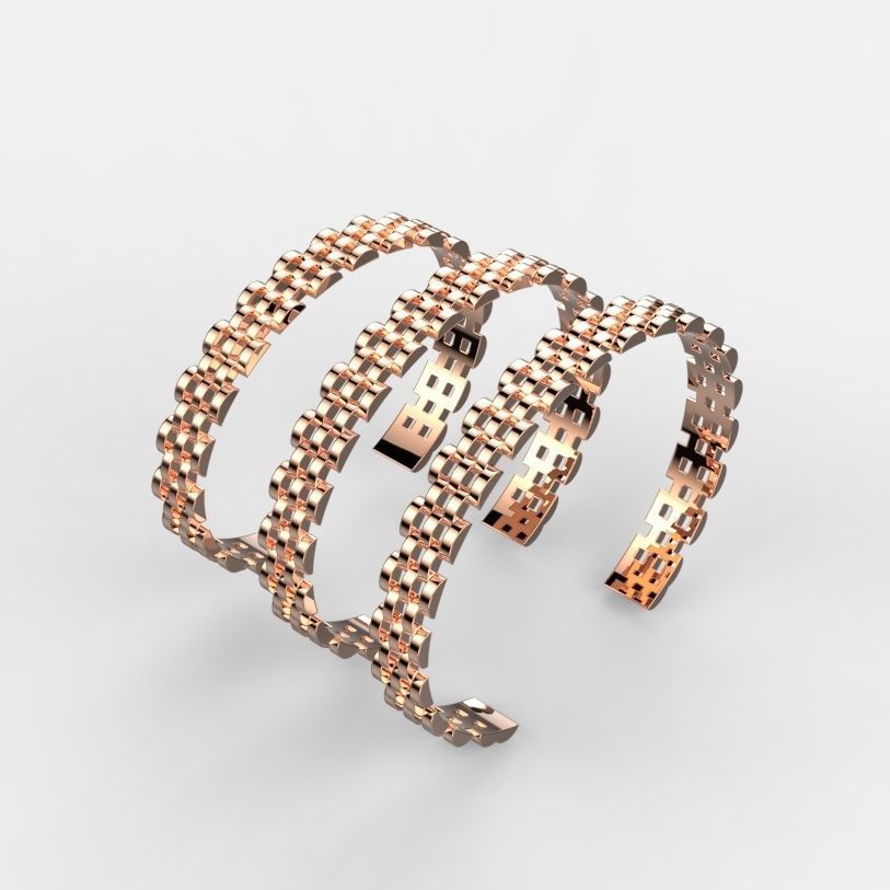 Fashion Bracelet Cuff Band 3d Print Model 3D print model_2