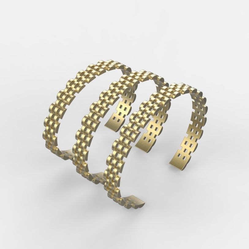 Fashion Bracelet Cuff Band 3d Print Model 3D print model_6