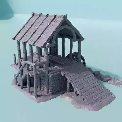 Medieval Lumber Mill Tabletop Terrain 28 mm 3D print model