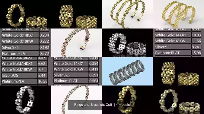 Rings and Bracelets Cuff 