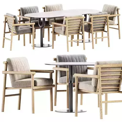 Piper Pedestal Pill Table and Ayana Chair by B B Italia