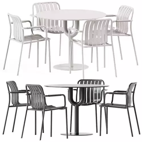 Piper Pedestal Table and Trocadero Armchair by Talenti 3D model
