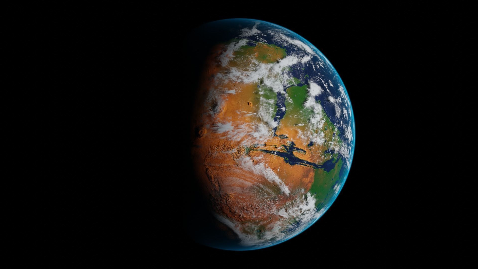Terraformed Mars Low-poly 3D model_4