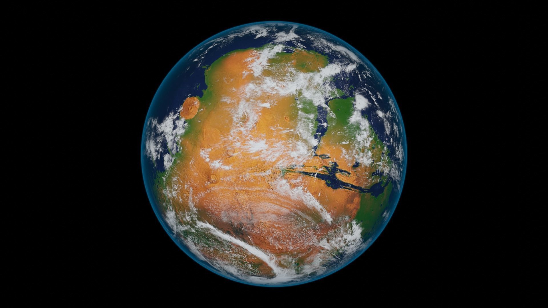 Terraformed Mars Low-poly 3D model_9