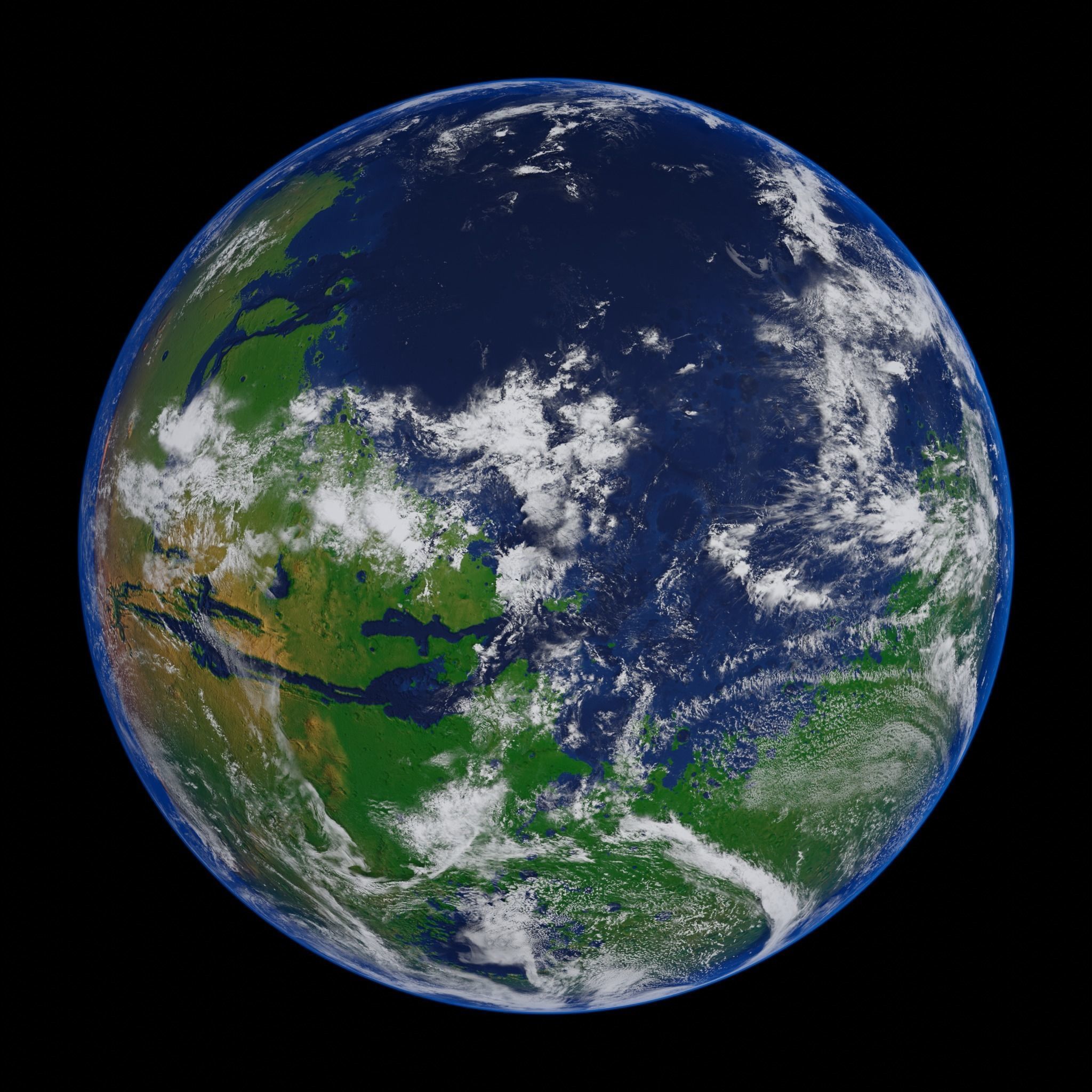 Terraformed Mars Low-poly 3D model_17