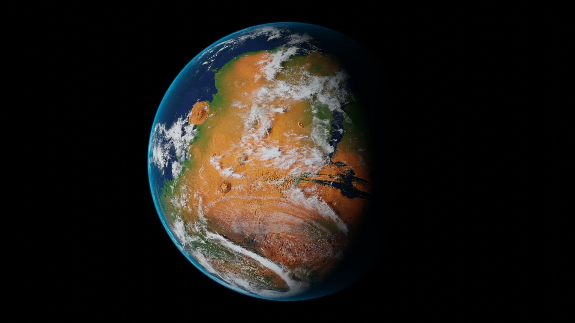 Terraformed Mars Low-poly 3D model_10