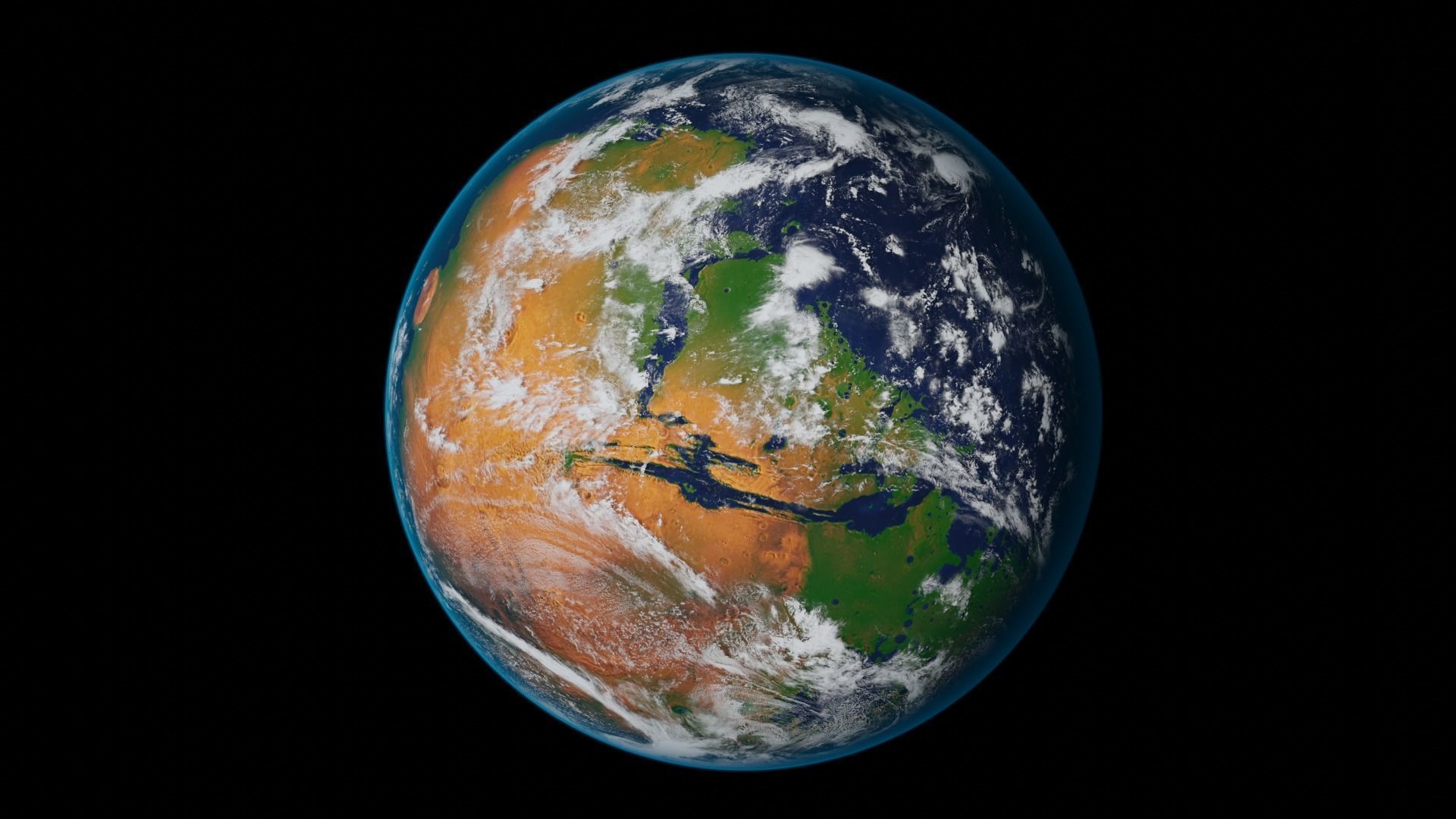 Terraformed Mars Low-poly 3D model_8
