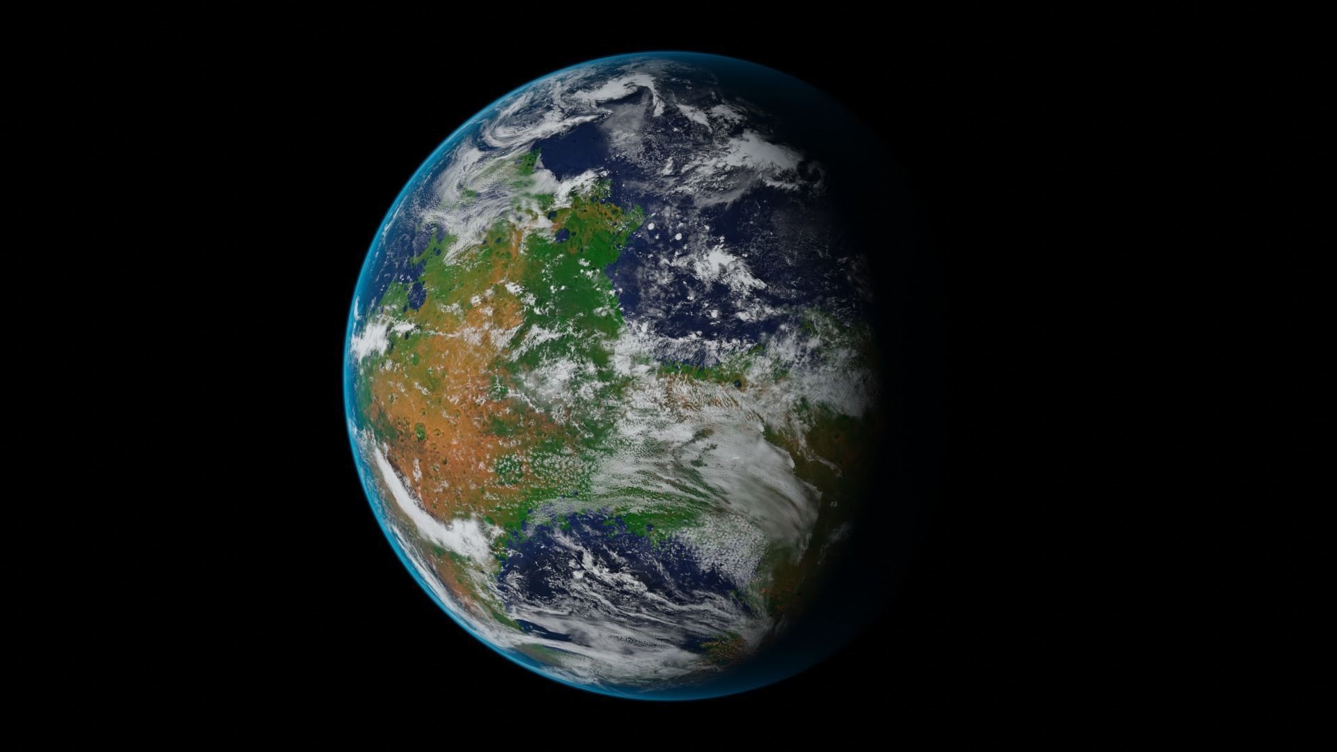 Terraformed Mars Low-poly 3D model_5