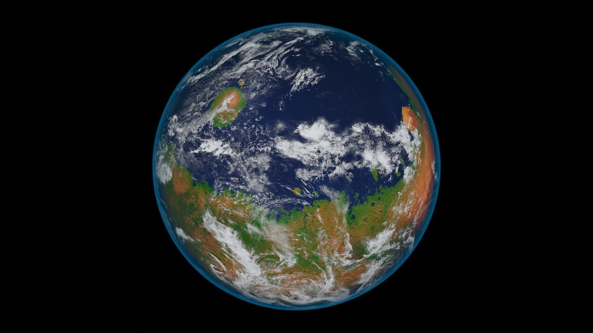 Terraformed Mars Low-poly 3D model_12