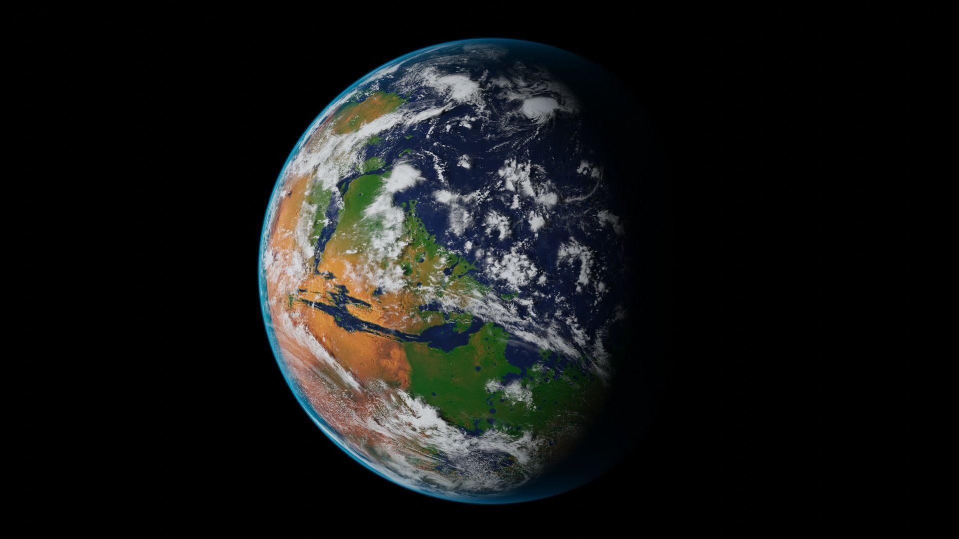Terraformed Mars Low-poly 3D model_6