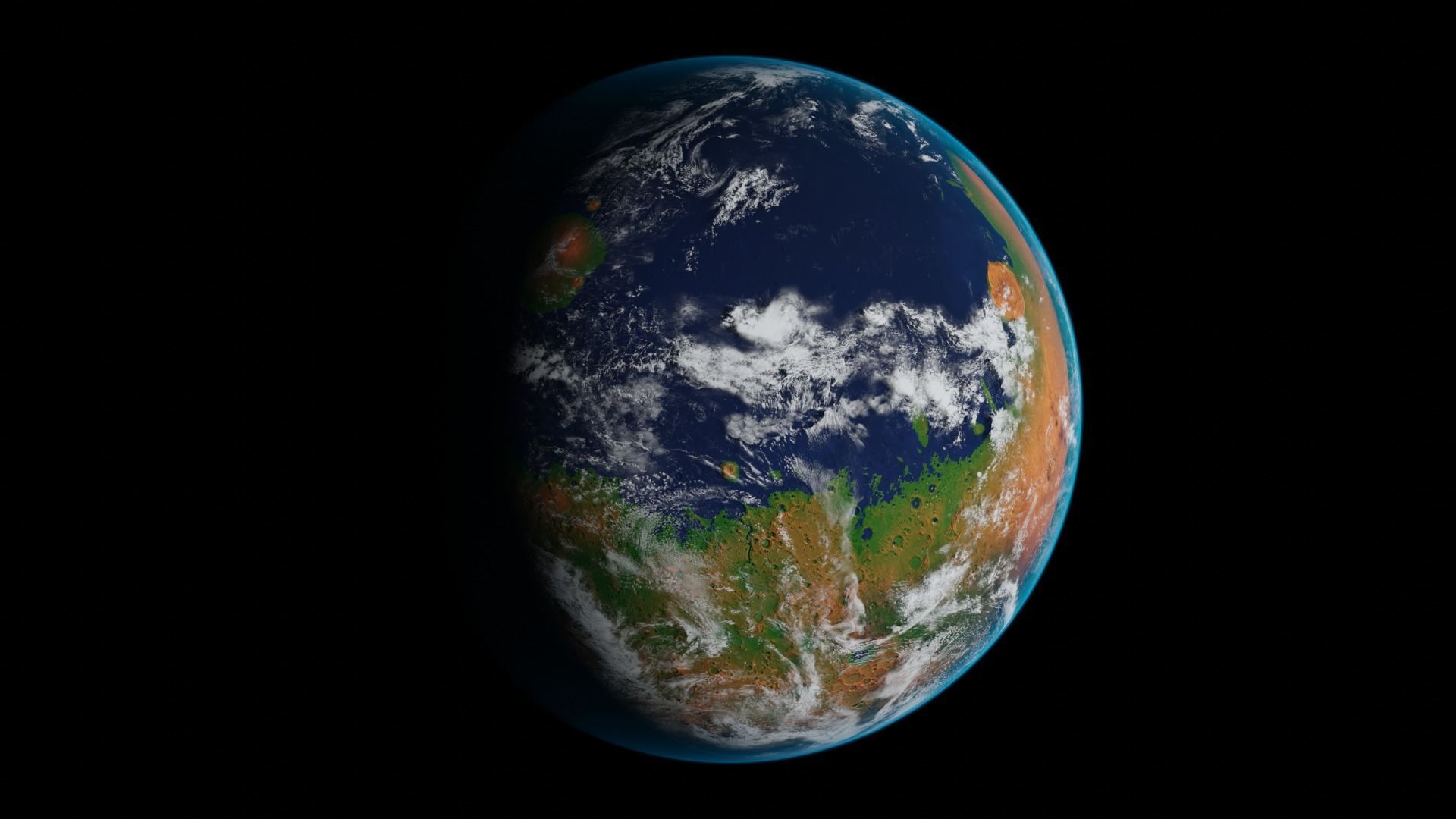 Terraformed Mars Low-poly 3D model_11