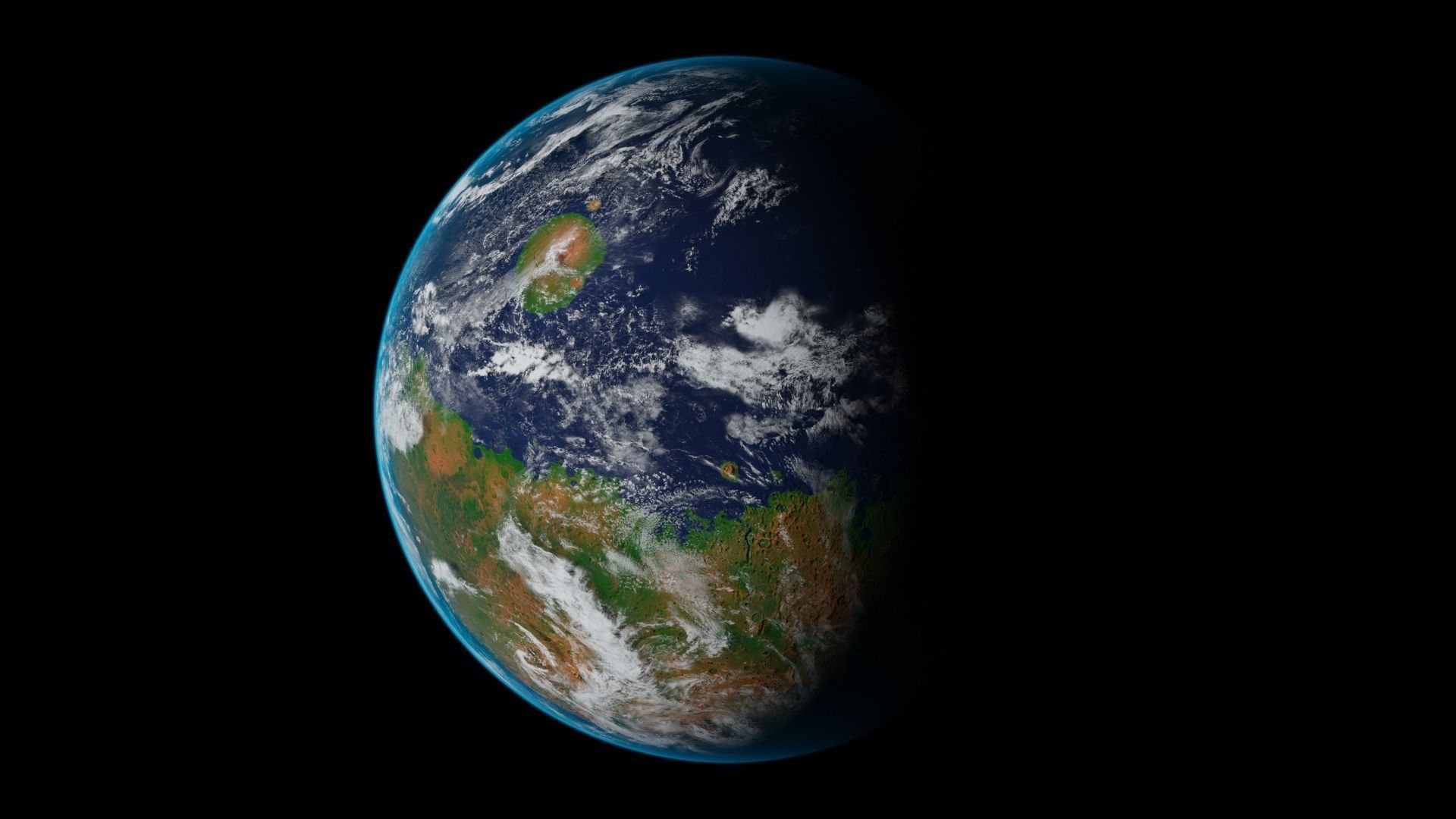 Terraformed Mars Low-poly 3D model_14