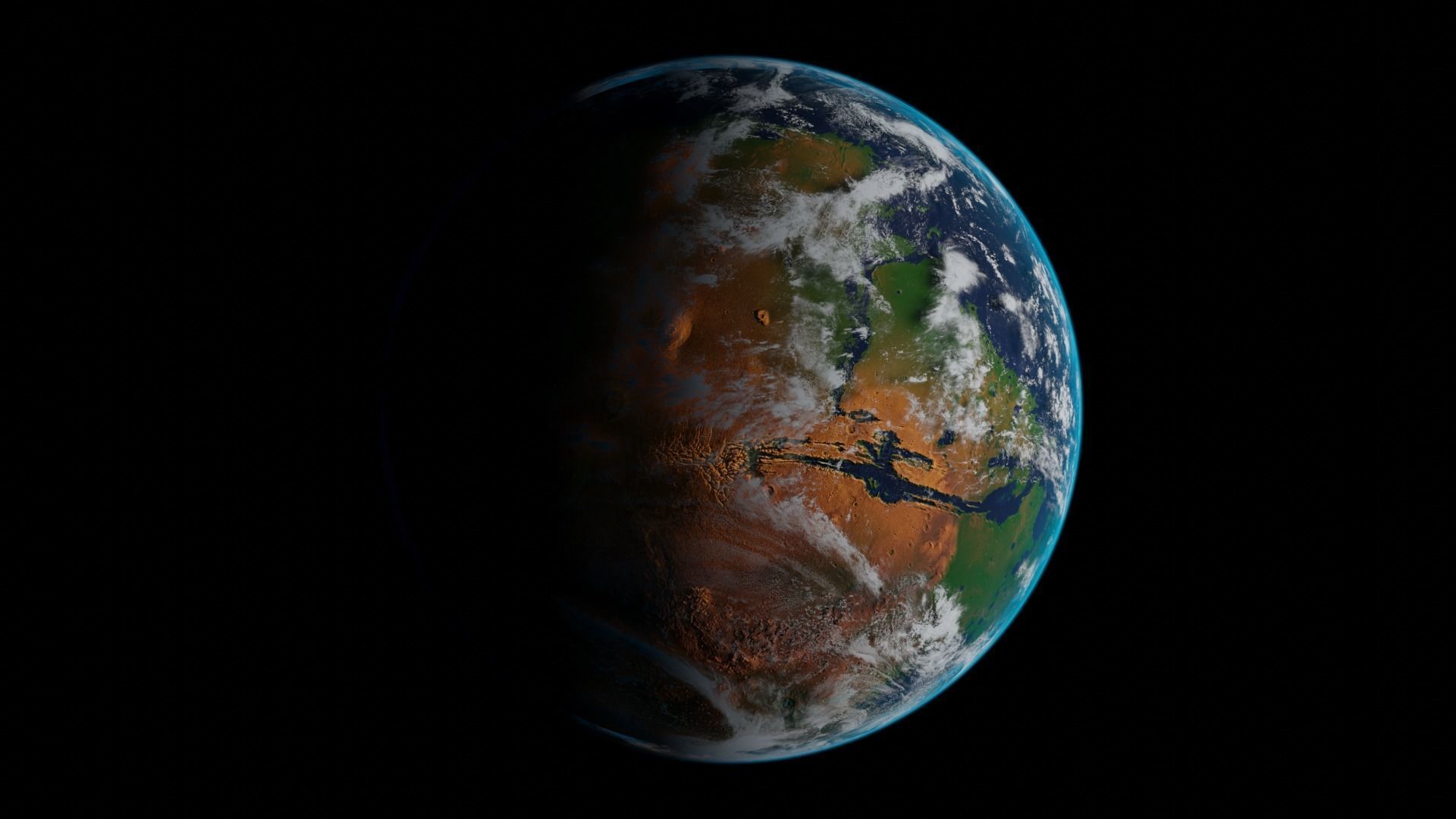 Terraformed Mars Low-poly 3D model_15