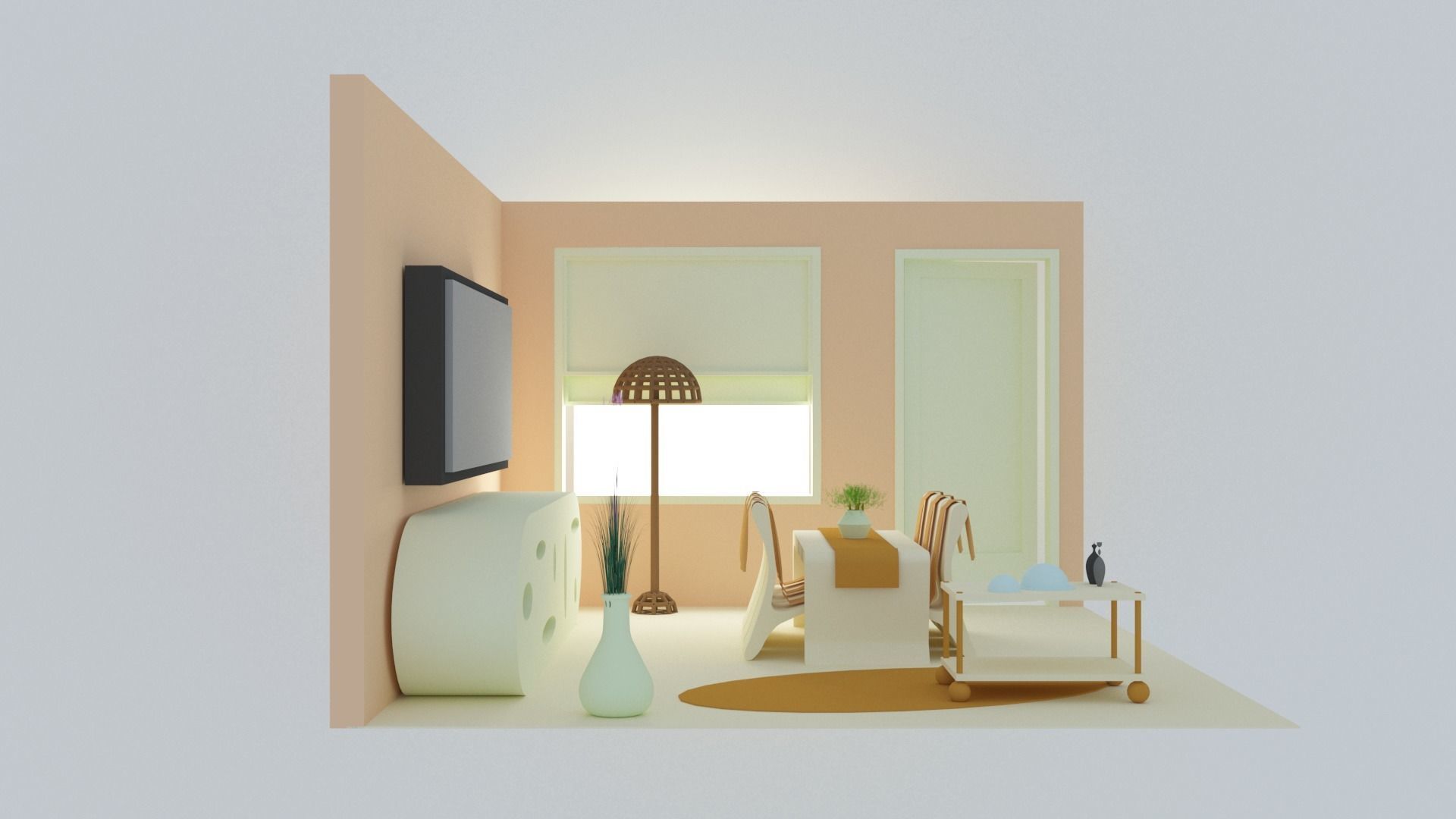 Living room 3D model_2