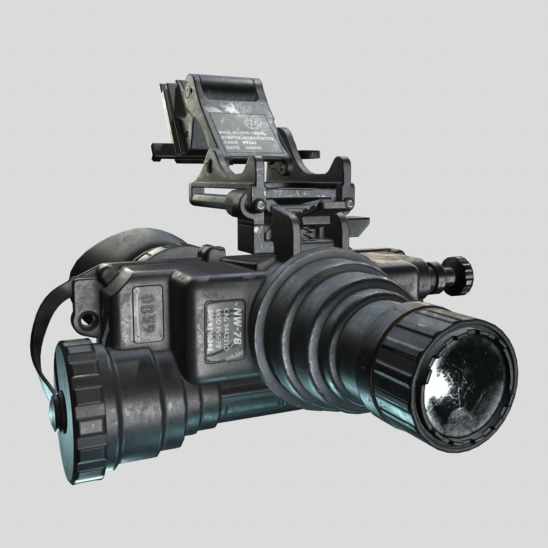 ATN PVS7-3 Gen 3 Night Vision Low-poly 3D model_3