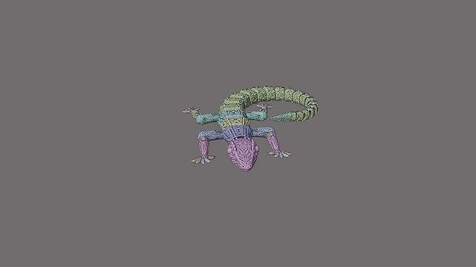 ARTICULATED GECKO LIZARD 3D print model