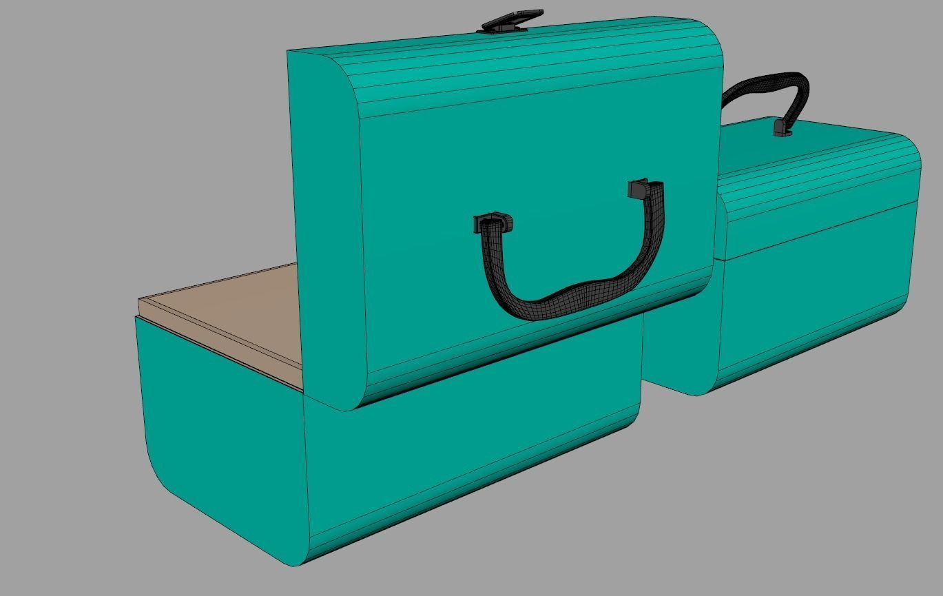 Children Cardboard Chest Suitcase 3D model_15