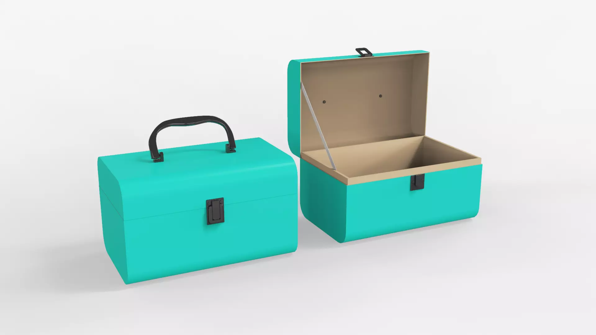 Children Cardboard Chest Suitcase 3D model_0