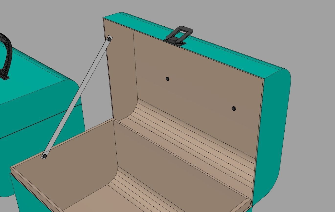 Children Cardboard Chest Suitcase 3D model_14