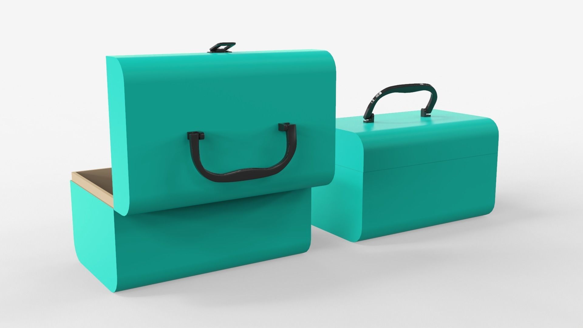 Children Cardboard Chest Suitcase 3D model_6