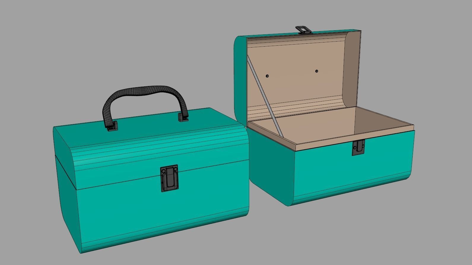 Children Cardboard Chest Suitcase 3D model_11