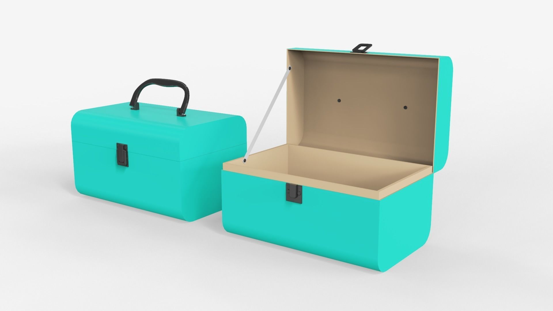 Children Cardboard Chest Suitcase 3D model_4