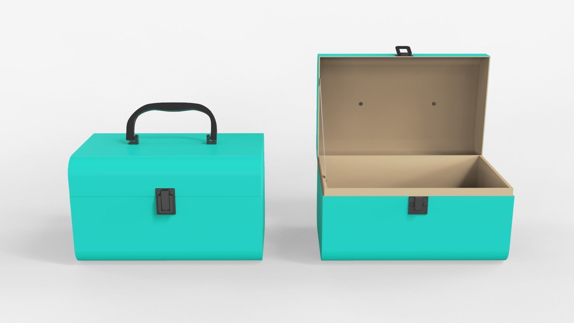 Children Cardboard Chest Suitcase 3D model_3