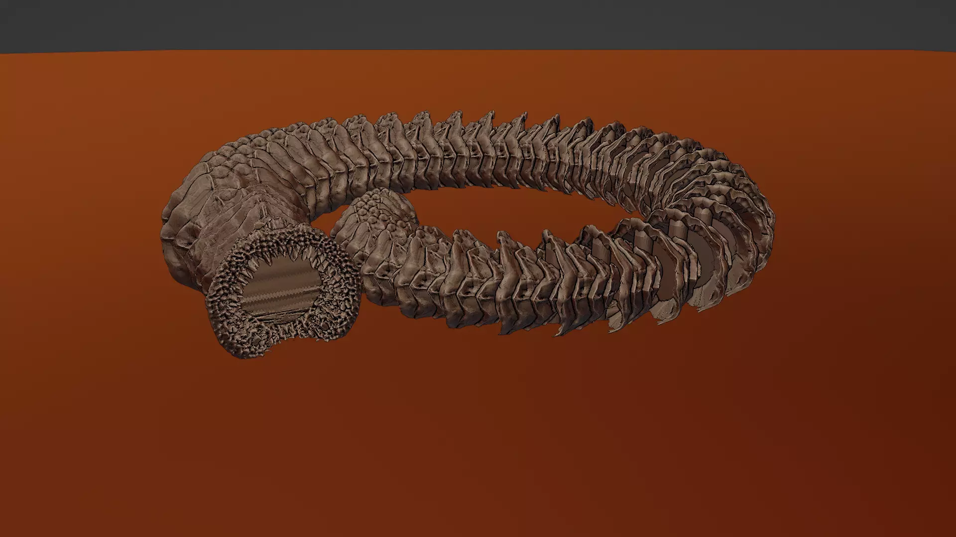 ARTICULATED SAND WORM 3D print model_0