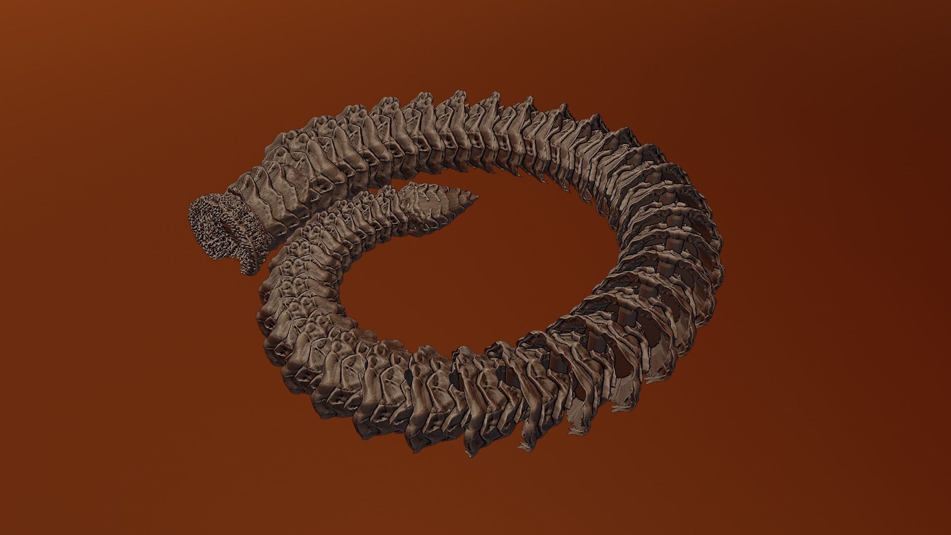 ARTICULATED SAND WORM 3D print model_2