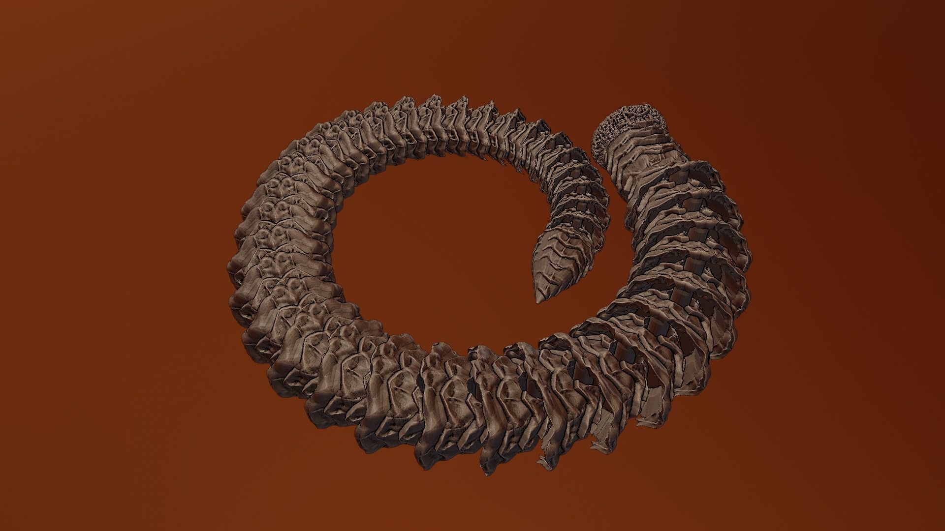 ARTICULATED SAND WORM 3D print model_1