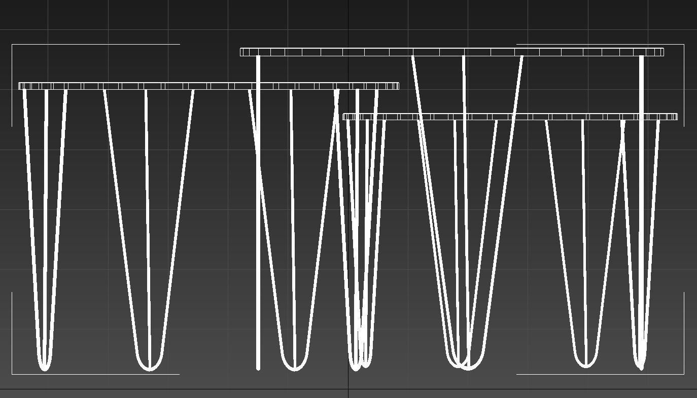 Wooden tables metal legs 3D model_12