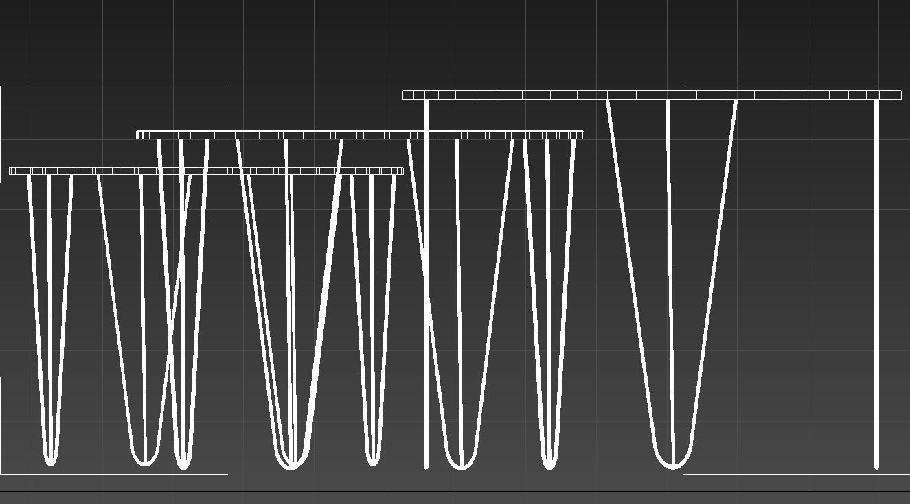 Wooden tables metal legs 3D model_11