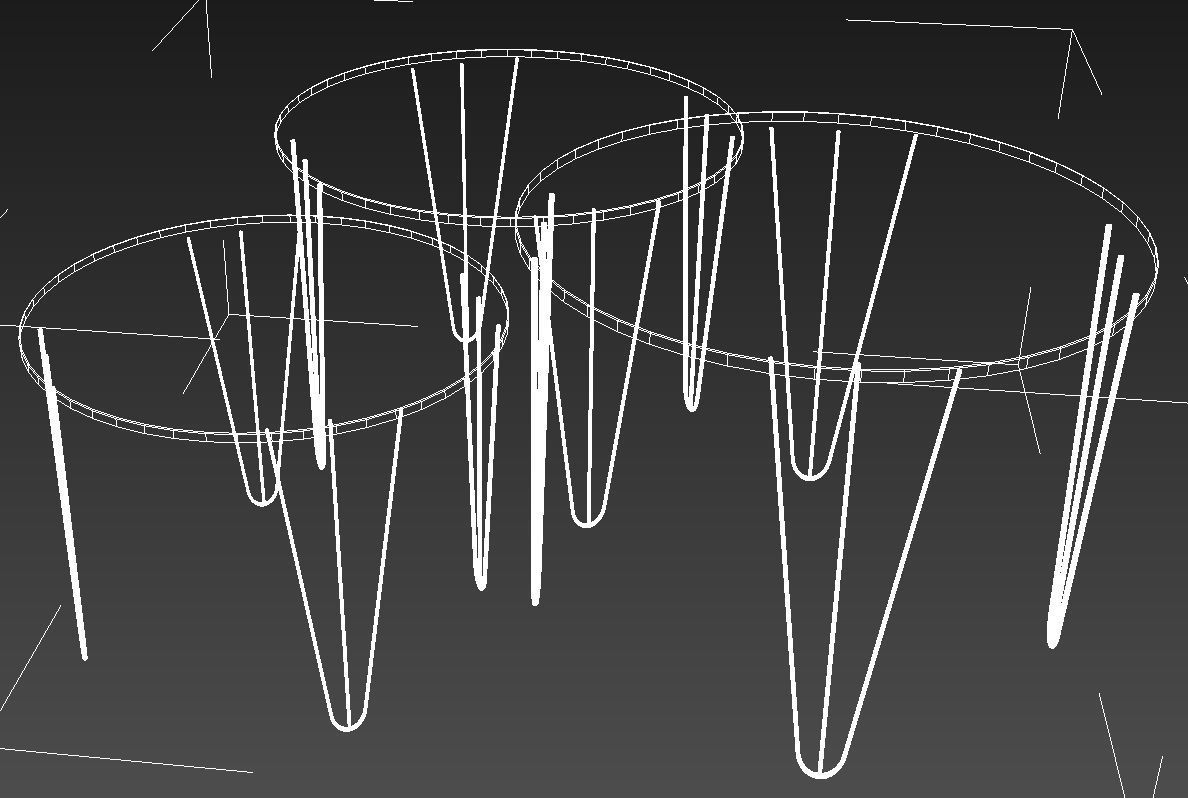 Wooden tables metal legs 3D model_10