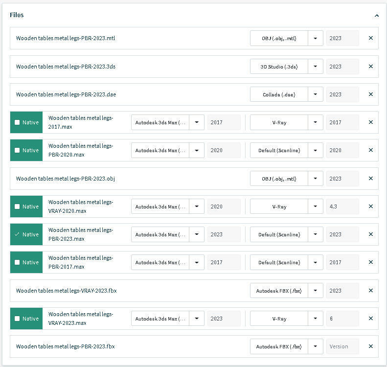 Wooden tables metal legs 3D model_14