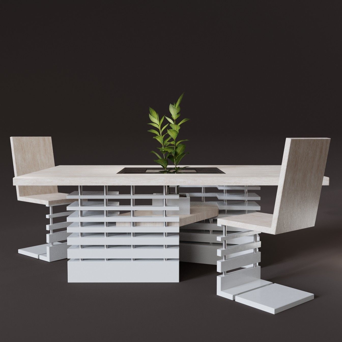 Modern furniture  Air design  Wood 3D model_5