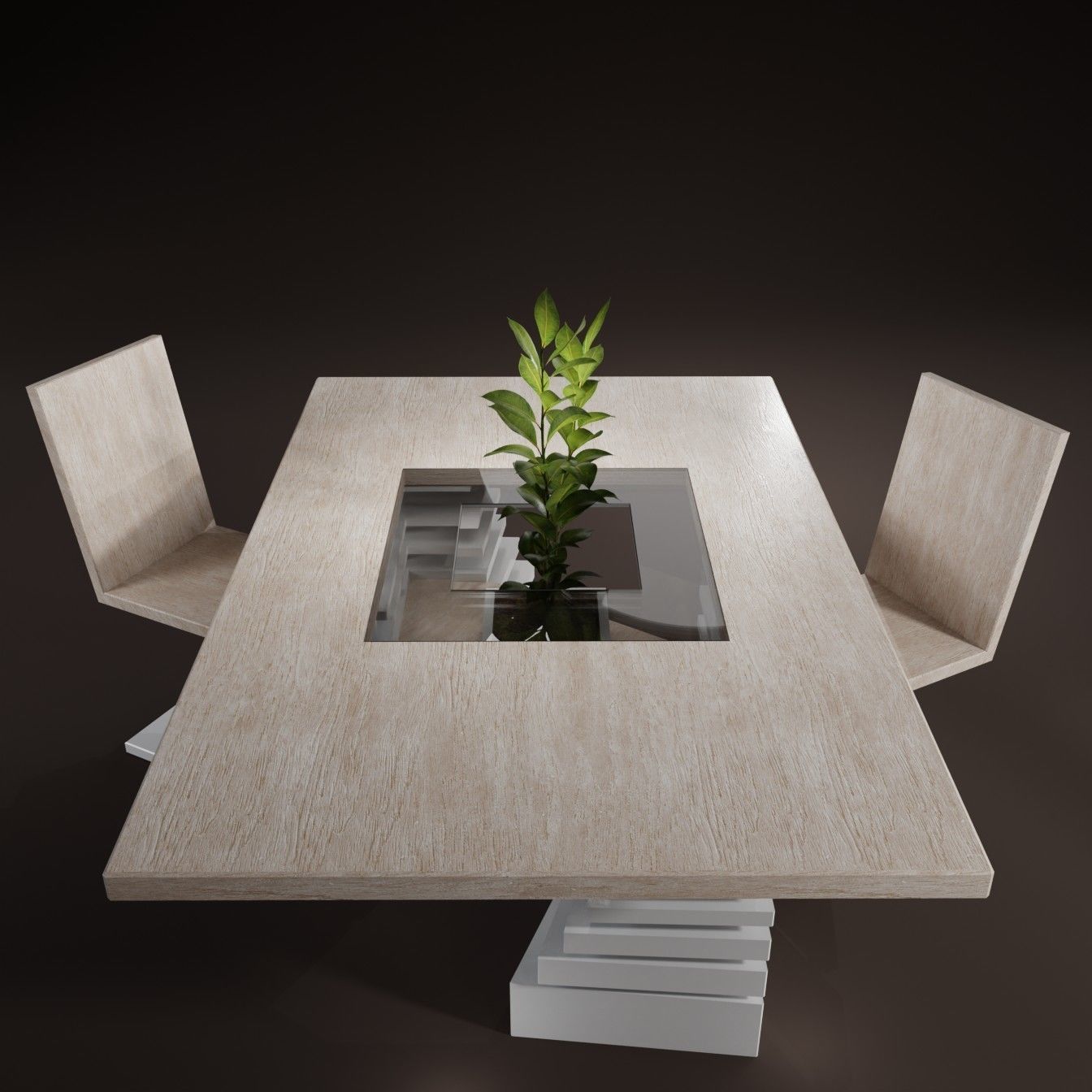 Modern furniture  Air design  Wood 3D model_3