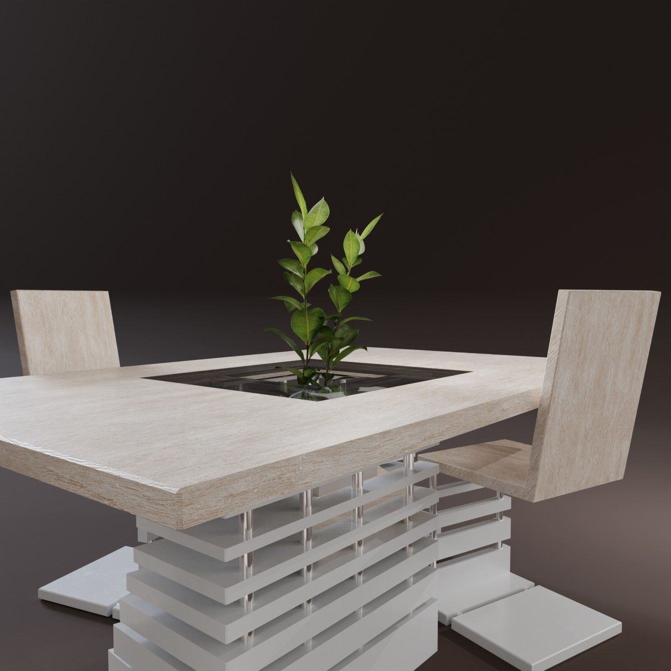 Modern furniture  Air design  Wood 3D model_2