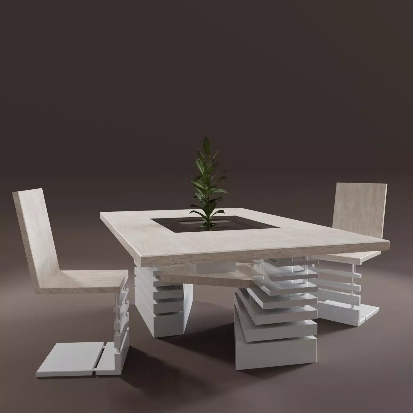 Modern furniture  Air design  Wood 3D model_0