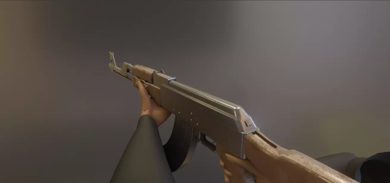 AK Weapon Model with Rigged Arms Free 3D model