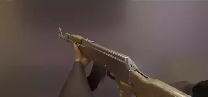 AK Weapon Model with Rigged Arms Free 3D model