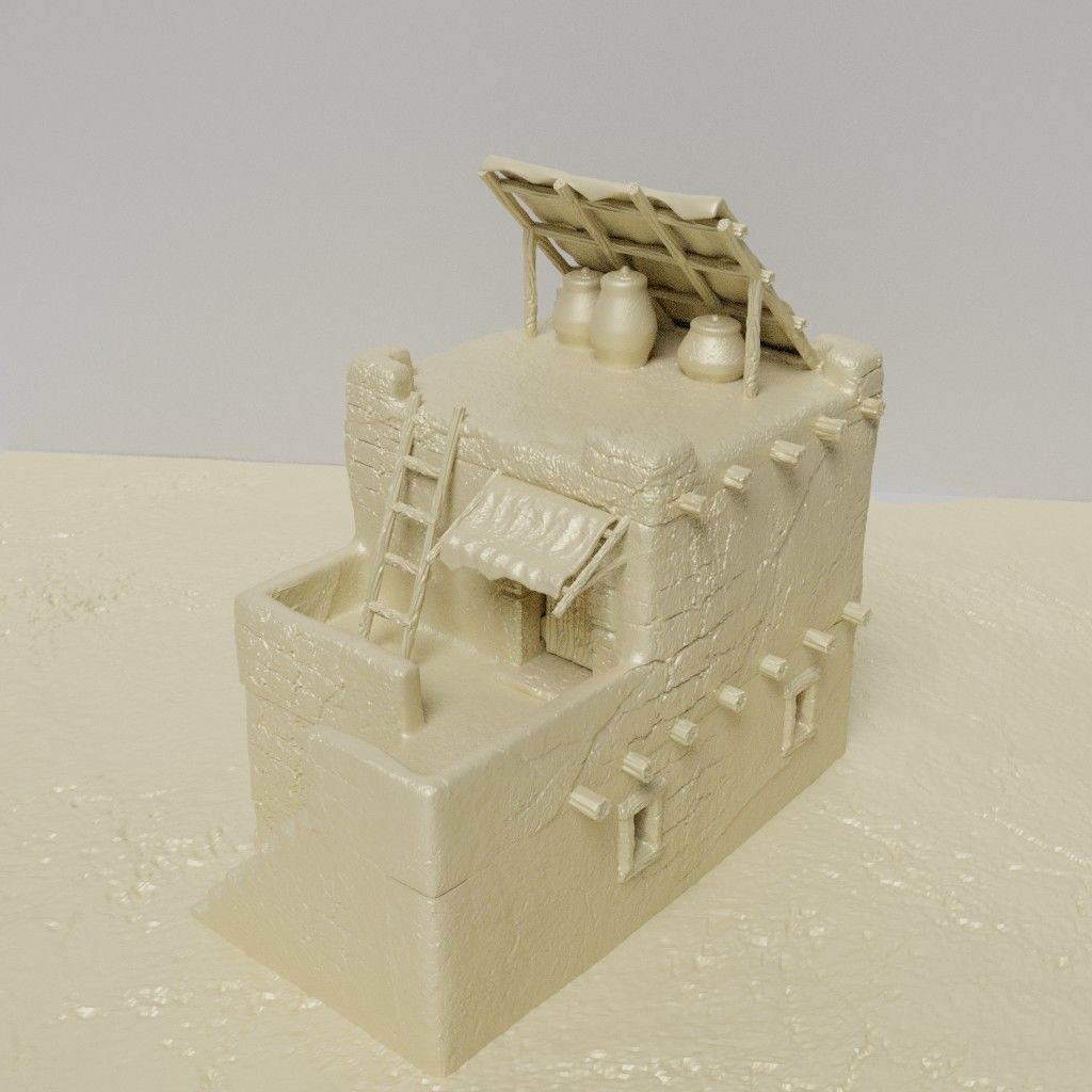 Desert House Tabletop Terrain 28 mm 3D print model_2